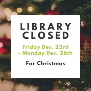 Library closed for Christmas