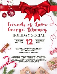 Friends of Lake George Library Holiday Social @ Caldwell-Lake George Library